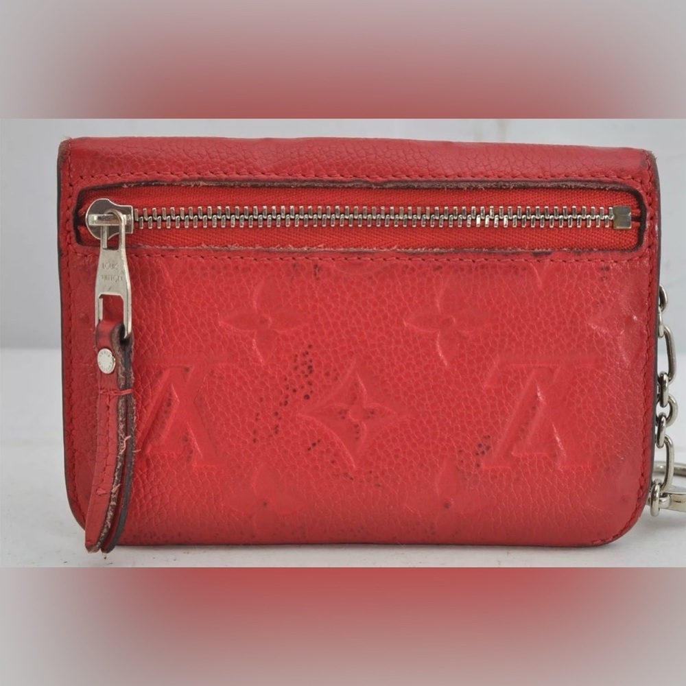 ♥️Louis Vuitton Red Monogram Empreinte Pochette Cles Coin Purse/Wallet |PRELOVED - Picture 3 of 16